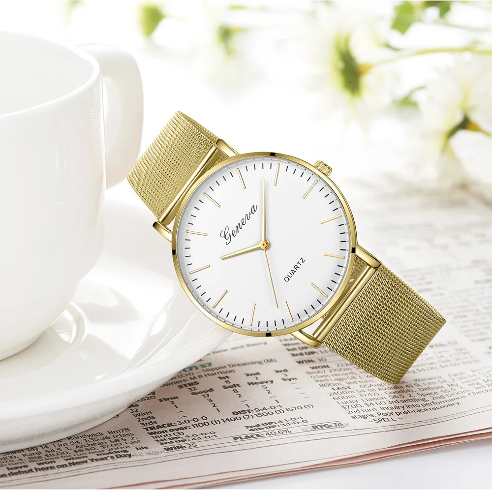 Горячая 2019 Новое прибытие Женевы Женские Классические кварцевые наручные часы