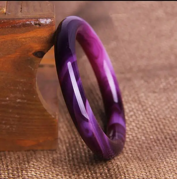 Браслет из натурального ледяного фиолетового Агата Нефритовый браслет с