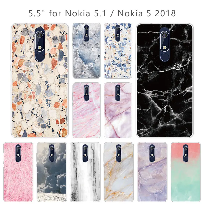 Phone Case for Nokia 5.1 / 5 2018 Cases Stone Back Cover 5.5 inch Covers Ultrathin Silicone Skin |