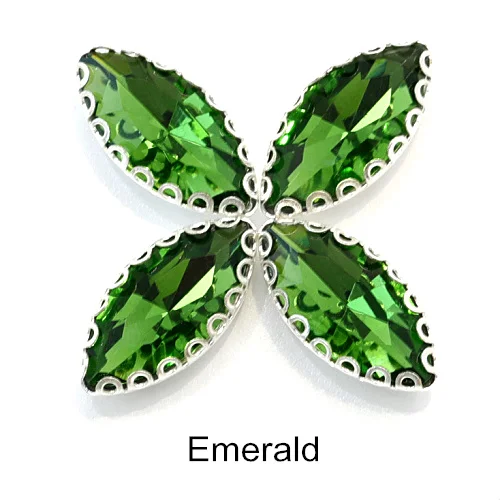 Emerald 20 шт цветные стразы с конским глазом, с кружевным клешом, стразы с плоской задней стороной из хрустального стекла для Сделай Сам одежда аксессуары B1180 - Цвет: Emerald