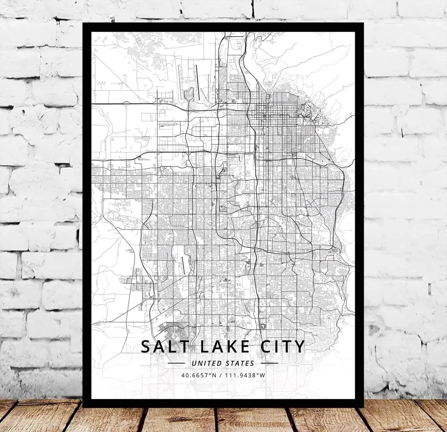 Salt Lake City US Map Poster