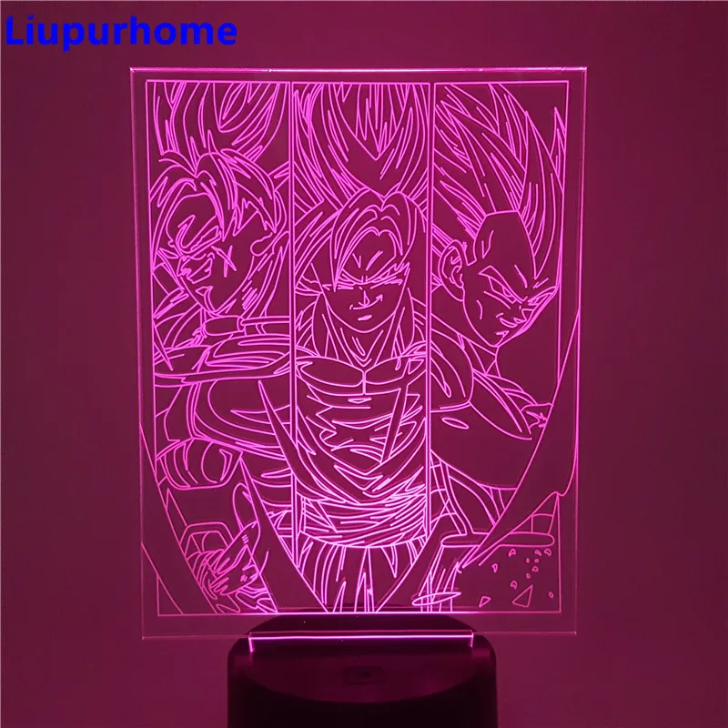 Рисунок Гоку Вегета Broly светодиодный 3D ночной Светильник визуальный Иллюзия