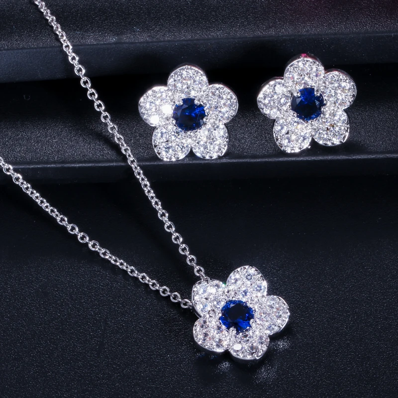 Женский комплект из колье и серёг с красным фианитом|earrings set for women|necklace and earring setset