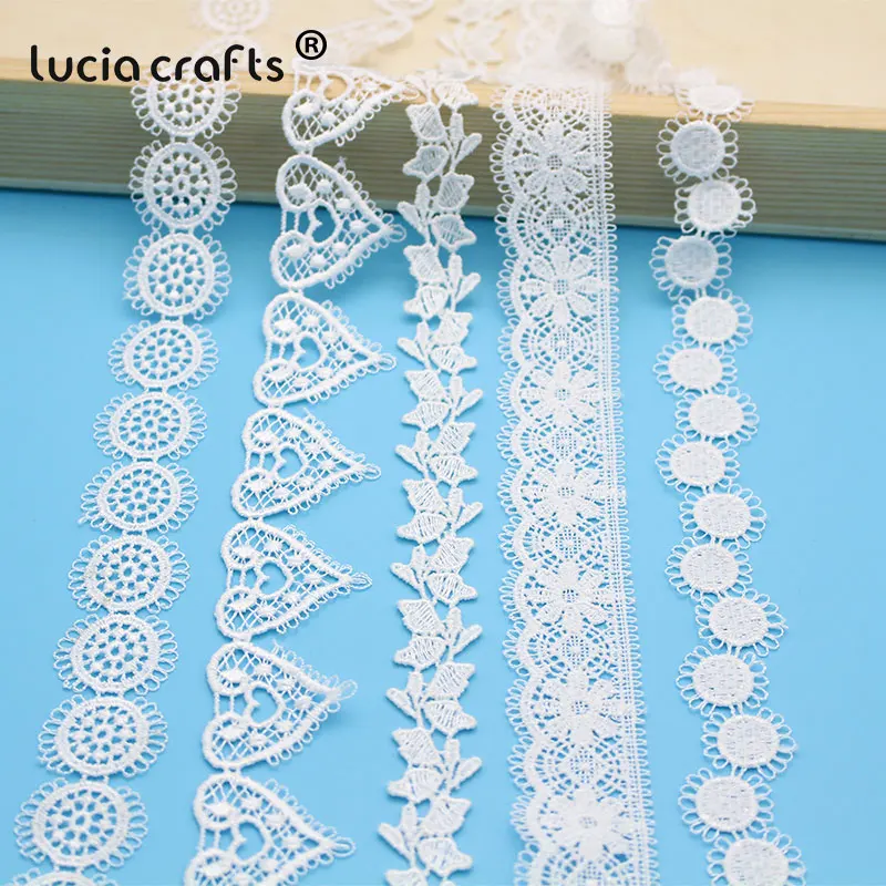Продажа Lucia Crafts 1 ярд/2 ярд кружевная вышивка отделка ленты пэчворк свадебная