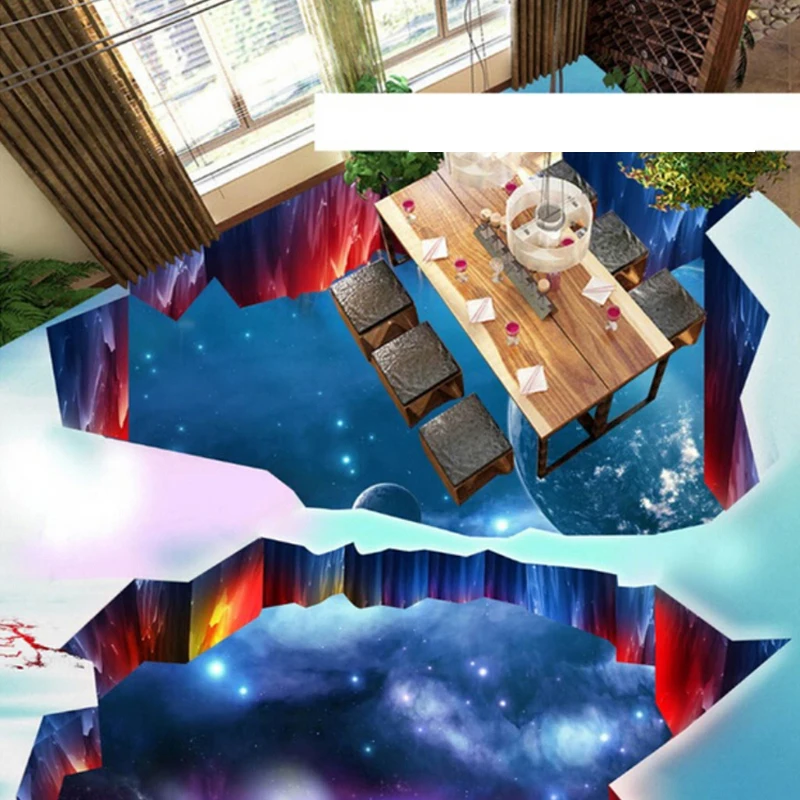 Настенная фотообоина Beibehang с 3D-эффектом для пола, современный дизайн "Планеты", ПВХ, водостойкая, самоклеящаяся.