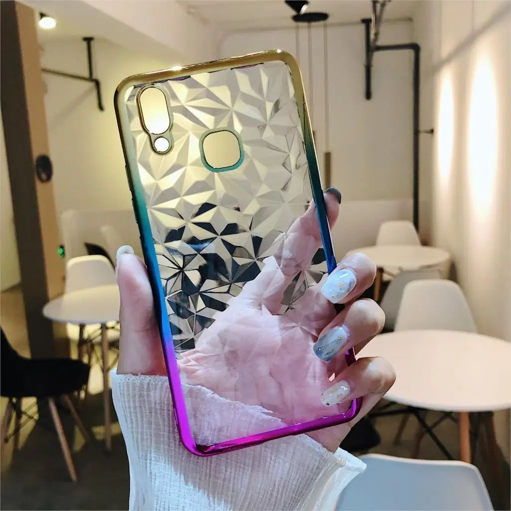 Мягкий силиконовый чехол с градиентом 3D алмазного рисунка для Xiao mi A2 lite 8 6 Red 6a 5a Note