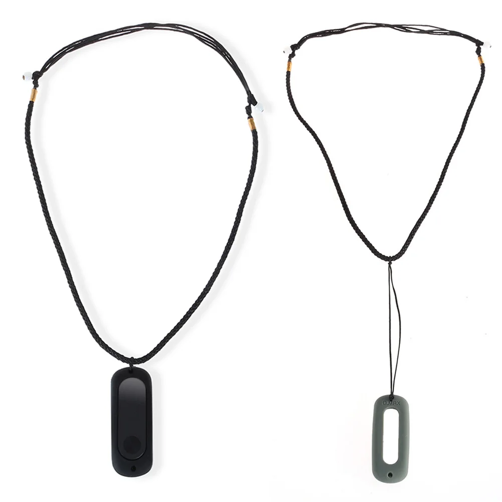 

Silicone Necklace Carrier Pendant Case with Lanyard Strap For Mi Band 2 -Drop