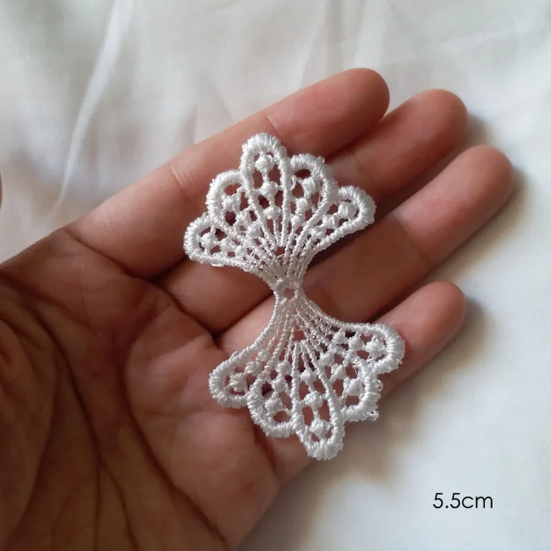 3 шт./лот водорастворимые кружевные нашивки с бантом для одежды милые Белые