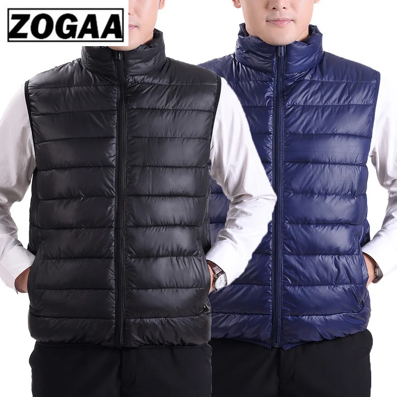 Зимний мужской пуховый жилет модный без рукавов теплый пуховик большие размеры