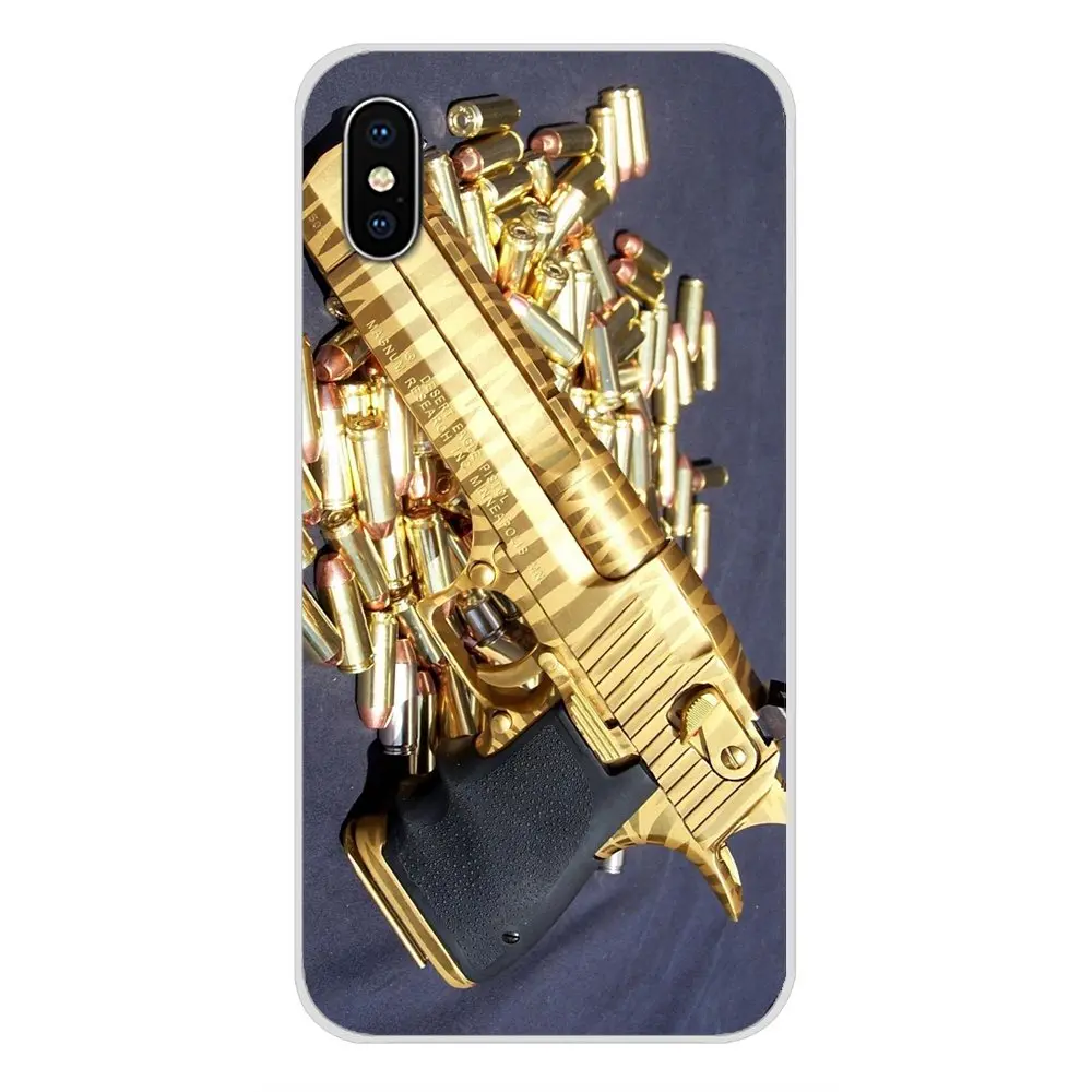 Мягкие прозрачные чехлы для Apple iPhone X XR XS MAX 4 4S 5 5S 5C SE 6 6S 7 8 Plus ipod touch пули пистолета