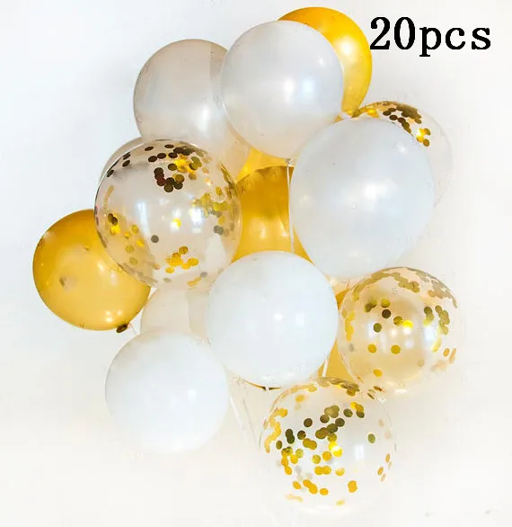 20pcs 20 шт Радужный Единорог воздушные шары золотой розовый воздушный шар "Конфетти" Свадебный день рождения декоративный латексный шар надувные воздушные шары - Цвет: 20pcs