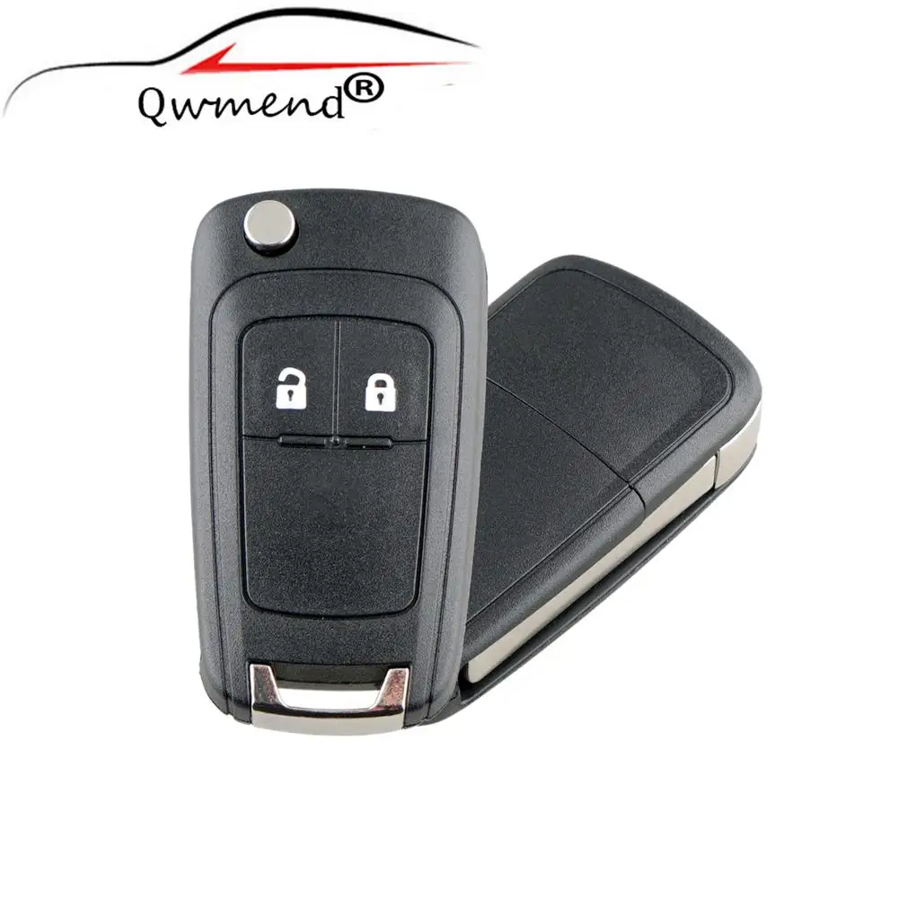 QWMEND 2 кнопки складной дистанционный ключ оболочка для Opel VAUXHALL Astra Insignia Zafira C Mokka