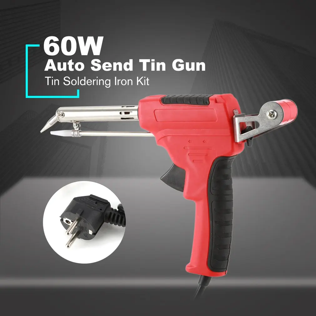 220V 60W Automatic Feed Soldering Welding Gun Send Tin Adjustable Solder Tool Kit Iron | Инструменты