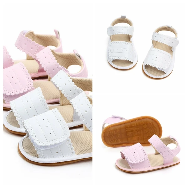 Сандалии из искусственной кожи для маленьких девочек нескользящая обувь с