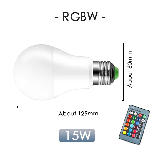 Светодиодная rgb-лампа E27 свет Прожектор управляемый ИК-пульт дистанционного управления 5 Вт 10 Вт 15 Вт AC 110 В 220 В красочный волшебный праздник Бар Клуб Ночной смарт-лампа - Испускаемый цвет: 15W RGB with white