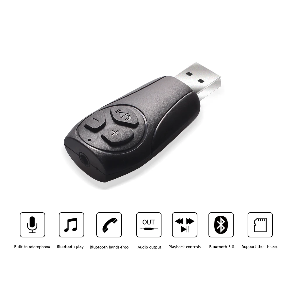 Беспроводной автомобильный Bluetooth аудио приемник с микрофоном комплект громкой