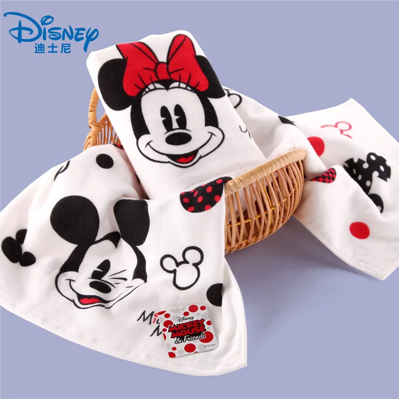 Disney Минни Микки Маус Полотенца пара хлопок марли большой лицо белый Полотенца мультфильм Мягкие висит детские Полотенца дети мальчик подарки