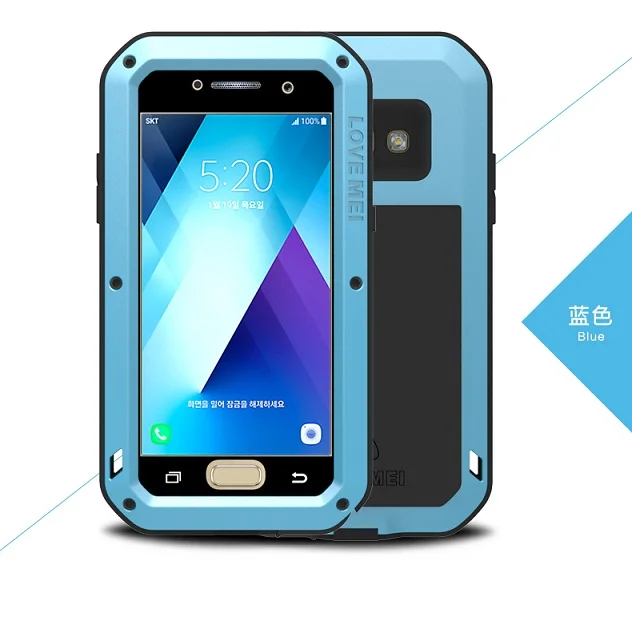 Для Samsung Galaxy A5 чехол LOVE MEI ударопрочный водонепроницаемый металлический Броня чехол для телефона Samsung A5 A520F A520F/DS - Цвет: blue