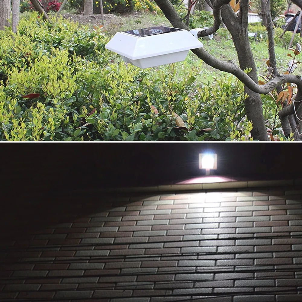 ZjRight солнечная панель открытый белый кронштейн света 4 Led водонепроницаемый