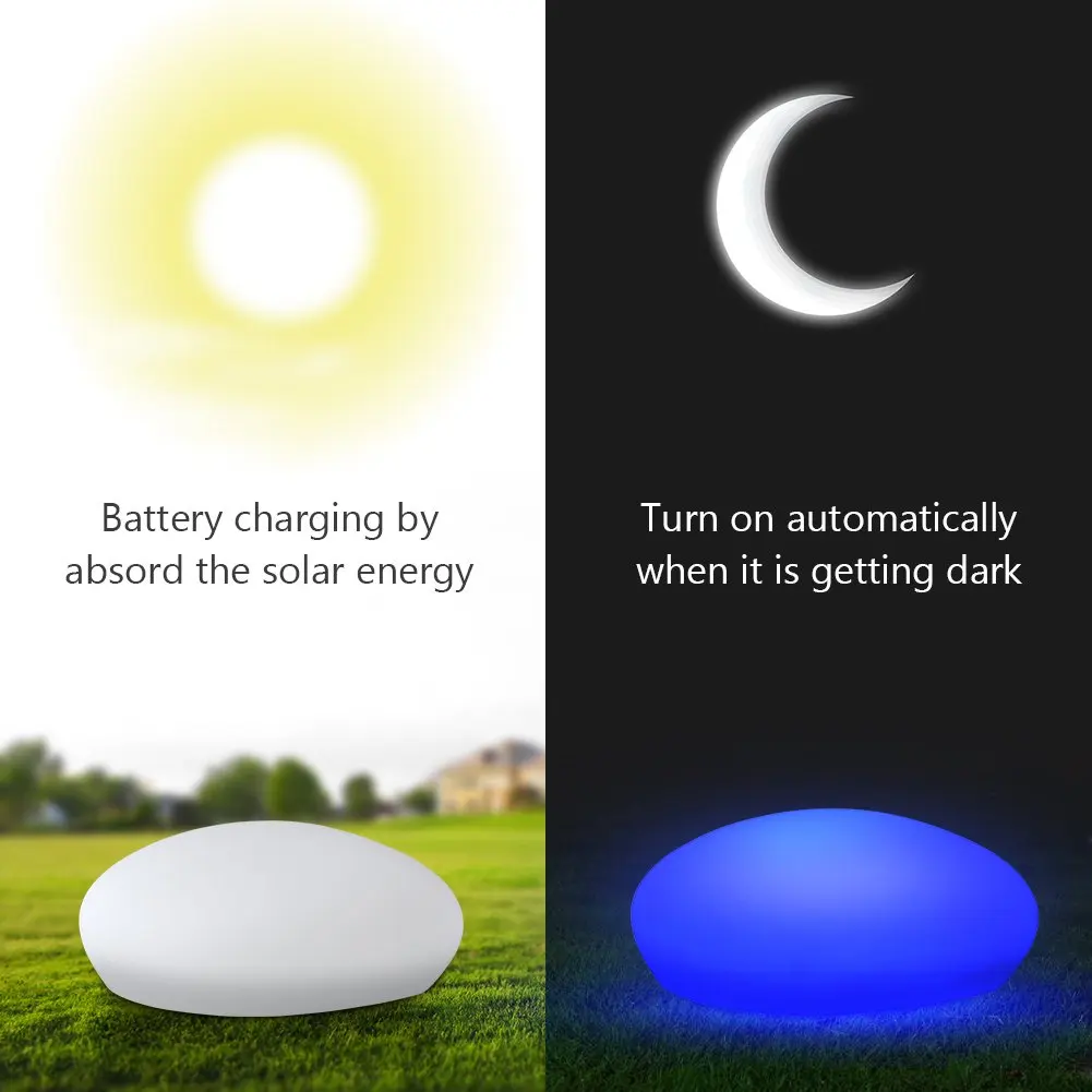 

LED Solar Cobble Stone Lamp Garden Lawn Lights Buried Light Path Lights Swimming Pool Ball Lighing Garden Decoration