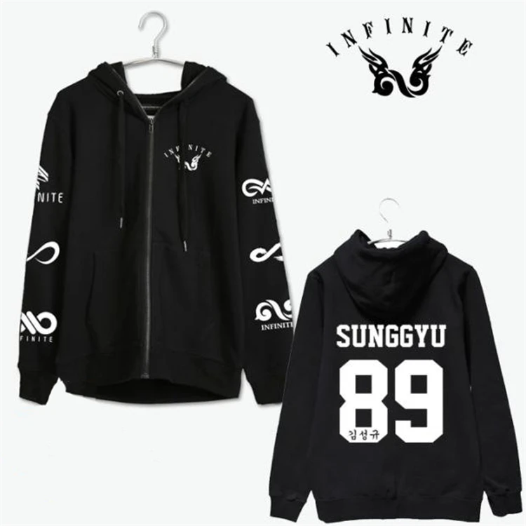 Kpop infinite be back/куртка кардиган на молнии толстовки с капюшоном со звездами пальто