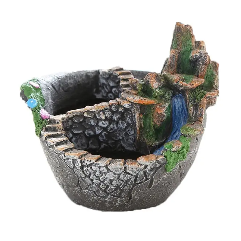 17.5x16.5x16.5cm Полимерный цветочный горшок суккулентные горшки для растений мини бонсай настольные горшки подставка для горшков украшения дома и сада - Цвет: 17.5x16.5x16.5cm