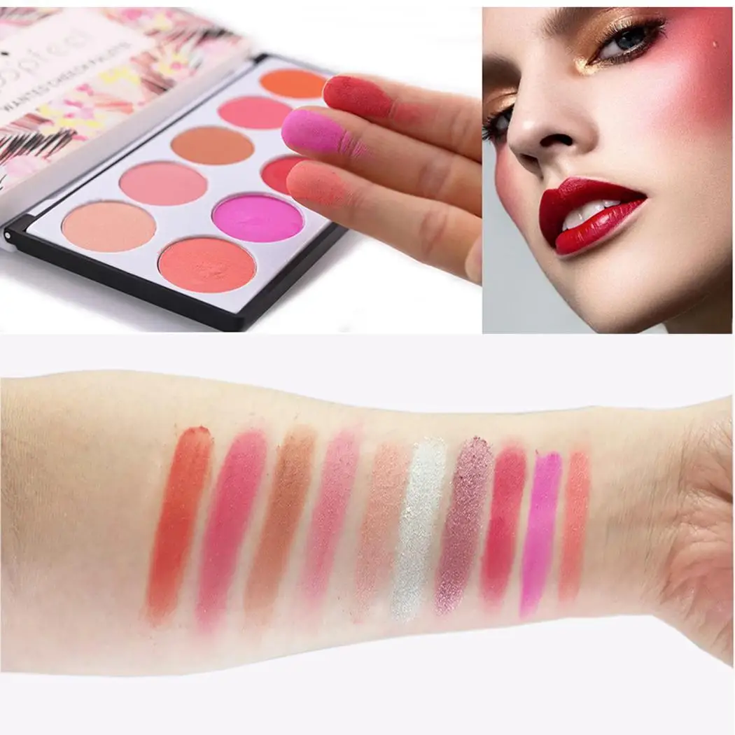 Мягкие Гладкие яркие цвета кожи долговечные Румяна все типы Китай Повседневный 87