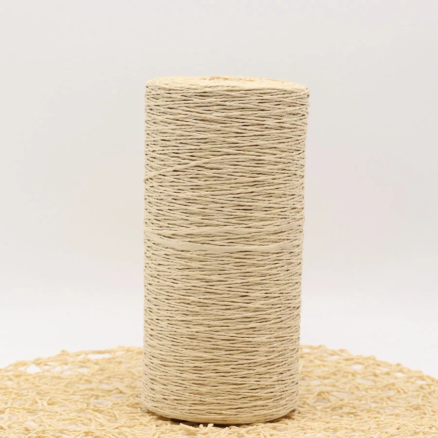 beige 500 г/лот, летняя соломенная рафия, натуральная пряжа для вязания крючком, вязаная одежда, шерстяные шляпы из пряжи, сумки, корзины, пряжа для ручного вязания - Цвет: beige