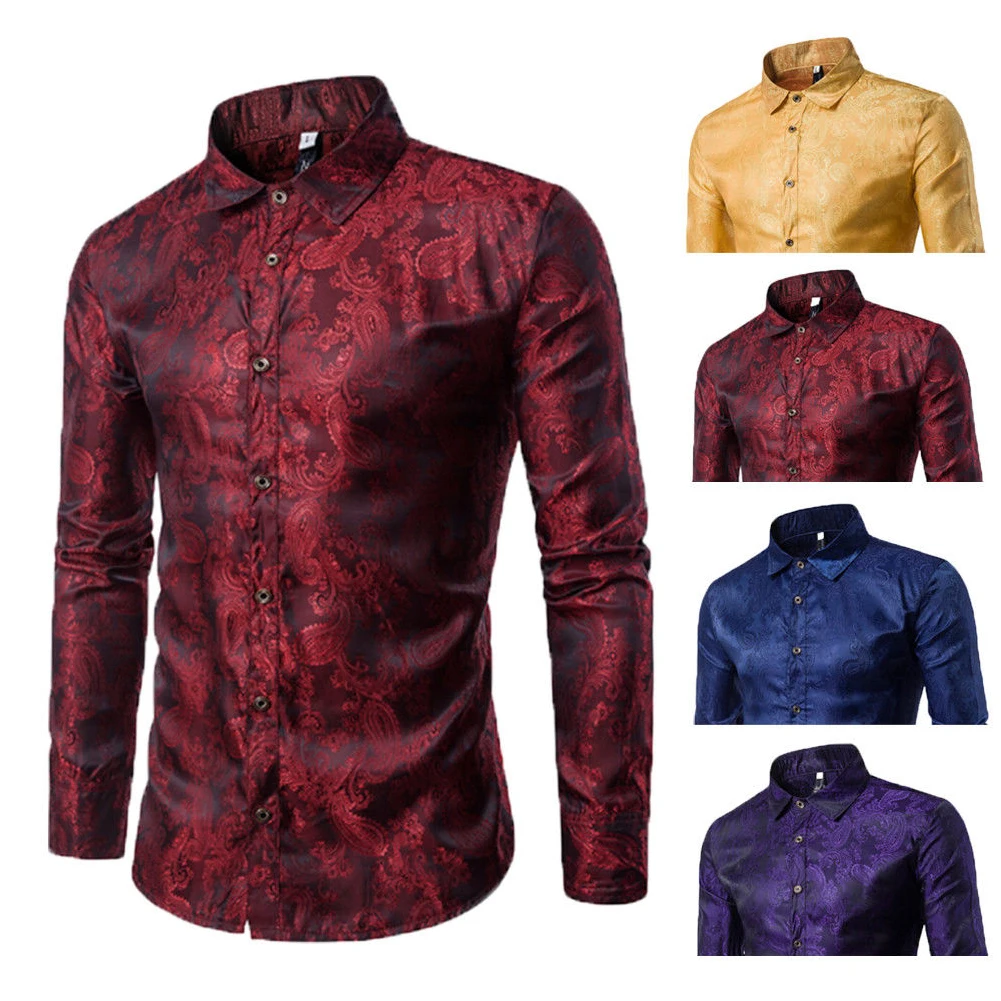 Мужские рубашки Slim Fit рубашки с принтом модные формальные Роскошные Формальные повседневные дизайнерские хлопковые рубашки с длинным рукавом