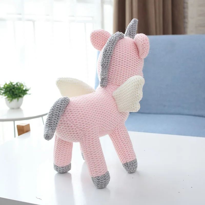 Nooer Knitted Unicorn Stuffed Animal Elephant Rabbit Bear Dinosaur Plush Toy Girls Boys Cute Baby Dolls Birthday Gift for Kids | Игрушки и