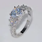 HOMOD новые модные кольца Показать элегантные темпераментные ювелирные изделия для женщин девушек белый серебряный цвет заполненное обручальное кольцо