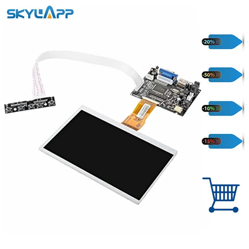 7-дюймовый ЖК-экран Skylarpu для Raspberry Pi TFT-монитор с HDMI VGA плата драйвера контроллер