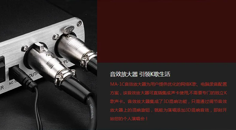 Takstar MA-1C аудио микрофон усилитель с 48 в фантомный источник питания 3D Регулируемая реверберация Светодиодная индикация