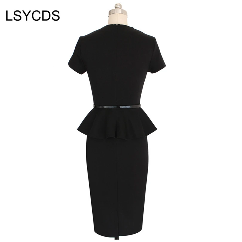 Женское летнее платье с коротким рукавом облегающее карандаш поясом 4XL для