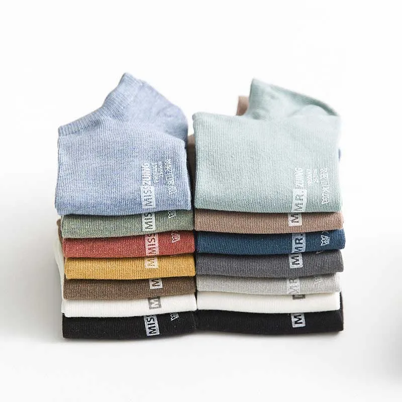 Короткие носки для отдыха с закрытым носком популярные штампы букв Дышащие