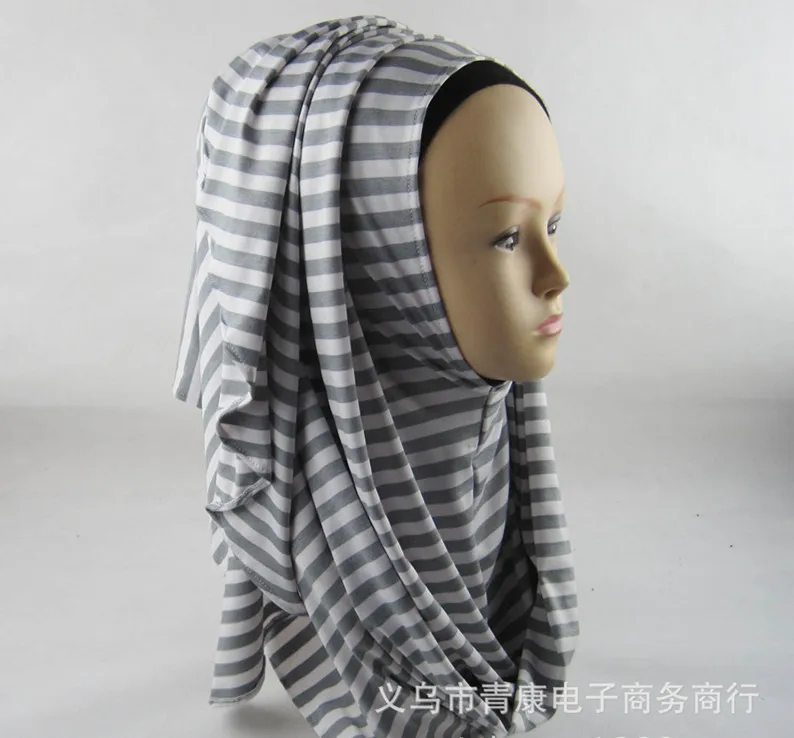 Модный женский хлопковый шарф в полоску высококачественный турецкий