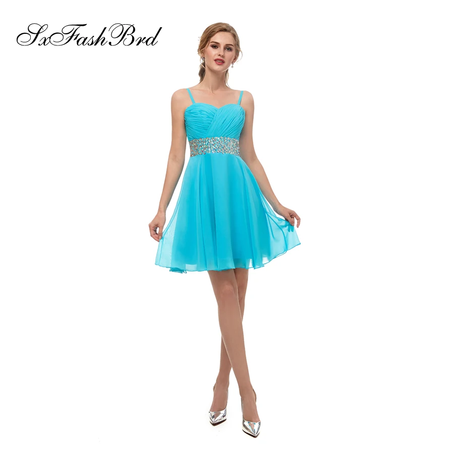 Vestido De Noche Милая трапециевидная талия с Блестящие кристаллы мини короткое