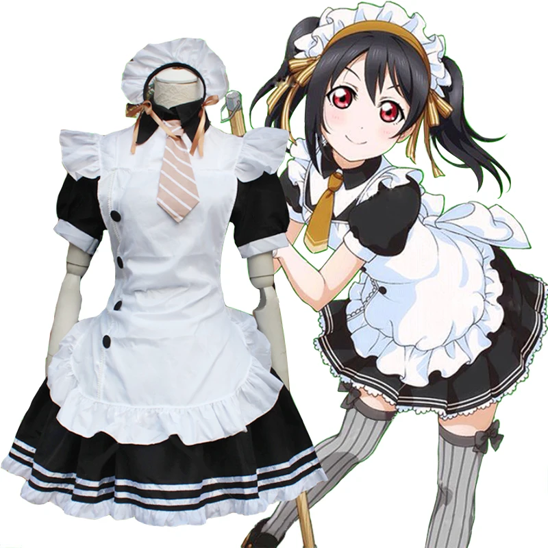 Костюм для косплея Love Live милая Косплей Нико Ядзава платье горничной лолиты