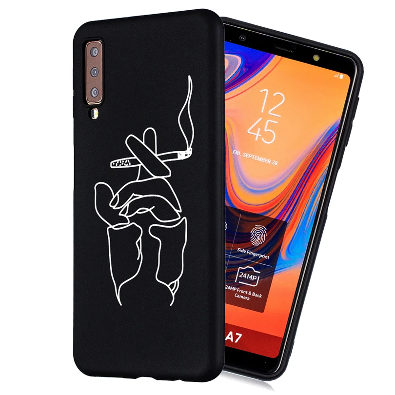 Slim TPU Case For Samsung Galaxy A5 A6 A6+ A7 A750 A8 Plus A9 2018 Silicone Painted Cover |