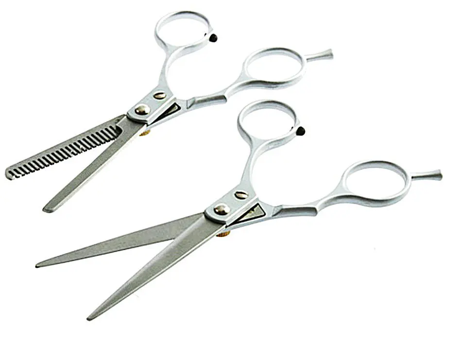1set X Hairdressing Hair salon Cutting Thinning Shears Stainless steel Scissors Set Barber Tool Clipper Free shipping|scissor necklace|scissor