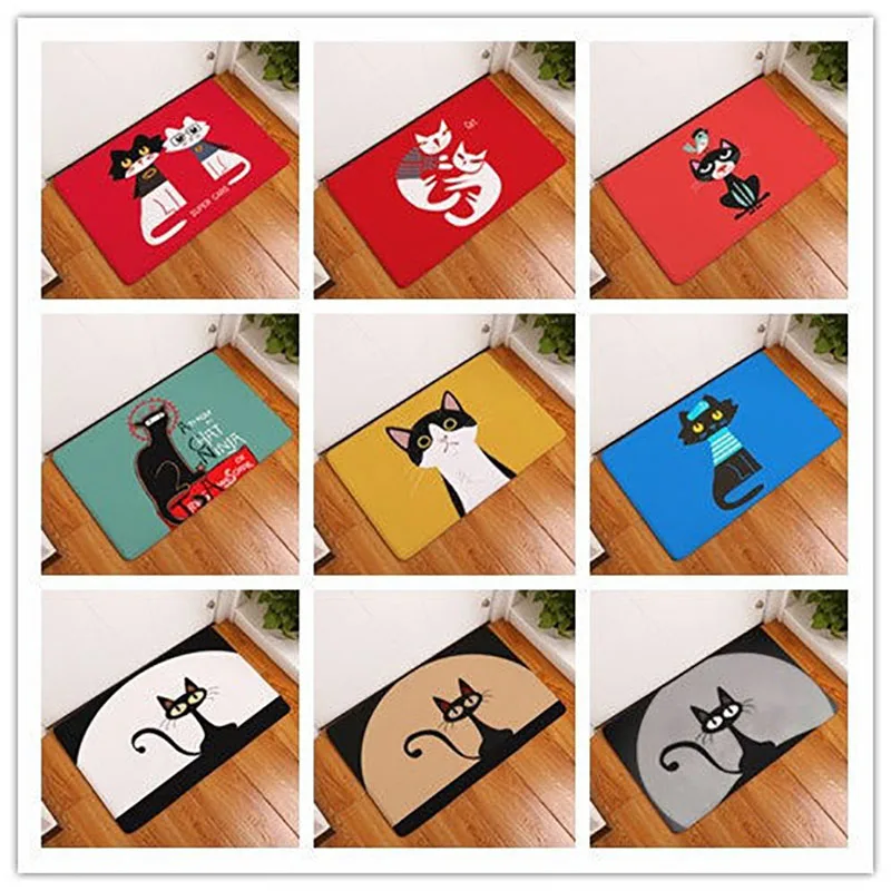 Фланелевый ковер с принтом Декор для дома изображением кота 40x60 см 50x80 коврик