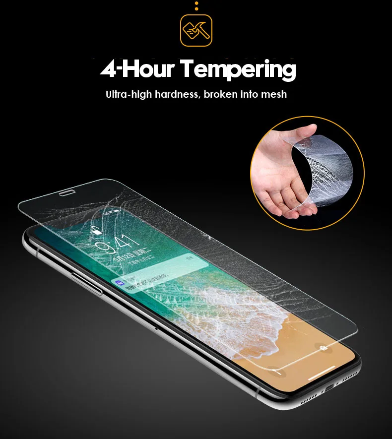 Закаленное стекло MaxGear 2.5D для iPhone X 6 6s 8 7 Plus 5 SE защитное пленка|Защитные стёкла и