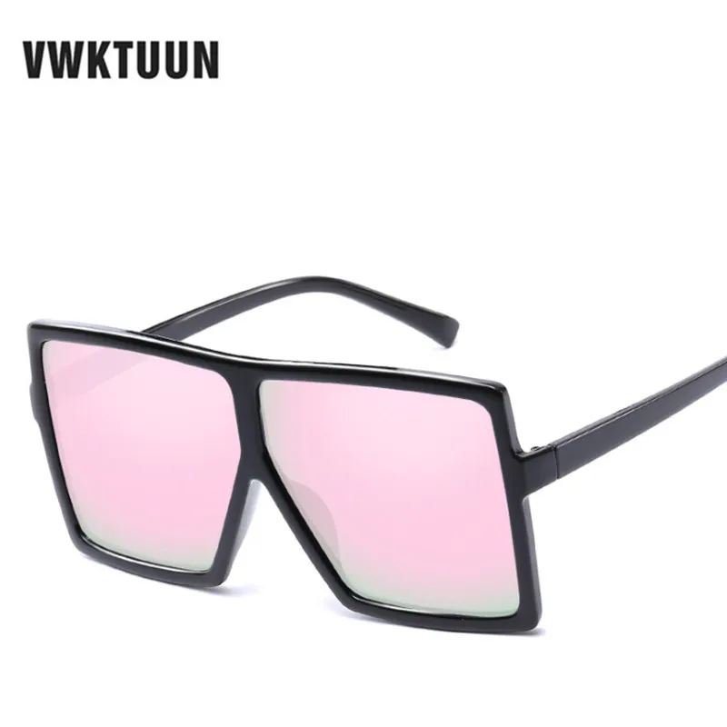

VWKTUUN Square Sunglasses Women Brand Designer Vintage Big Frame Sun glasses Outdoor Sport Square Points UV400 Female Sunglass