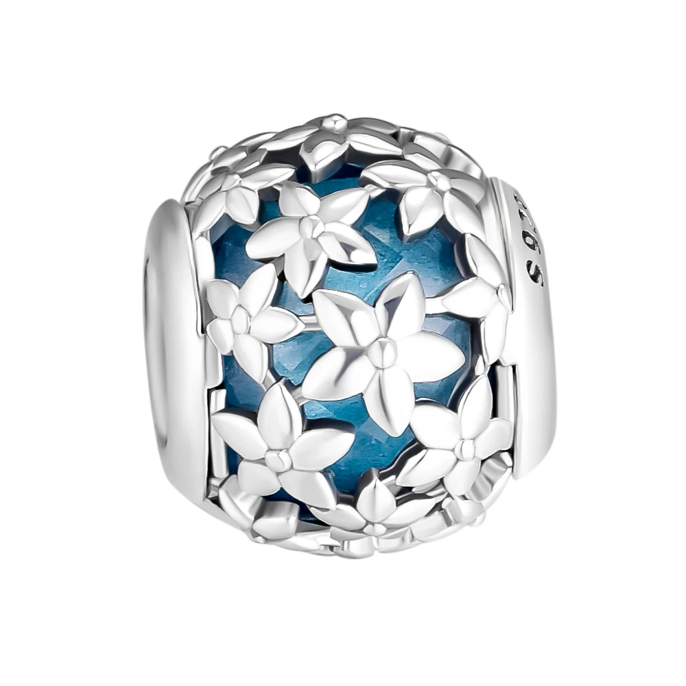 CKK 100% 925 Sterling-Silver Dazzling Daisies Beads Flower Charm DIY Fits for Brand Charms Bracelets Jewelry Making Bracelet | Украшения и
