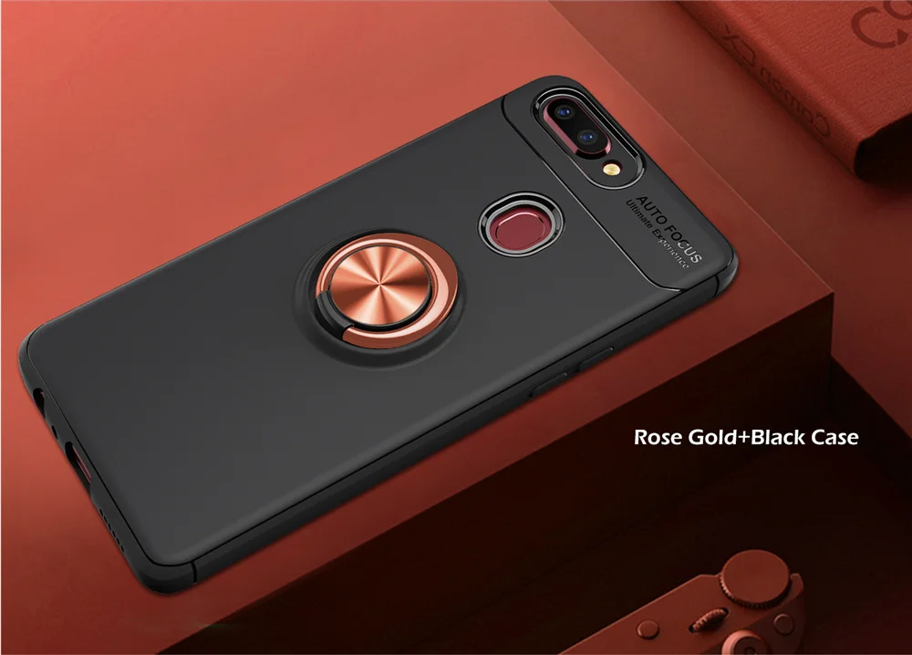 Voppton для OPPO A7 AX7 чехол Автомобильный держатель Стенд Магнитный кронштейн палец кольцо мягкое силиконовое покрытие чехол для OPPO A5S AX5S противоударный