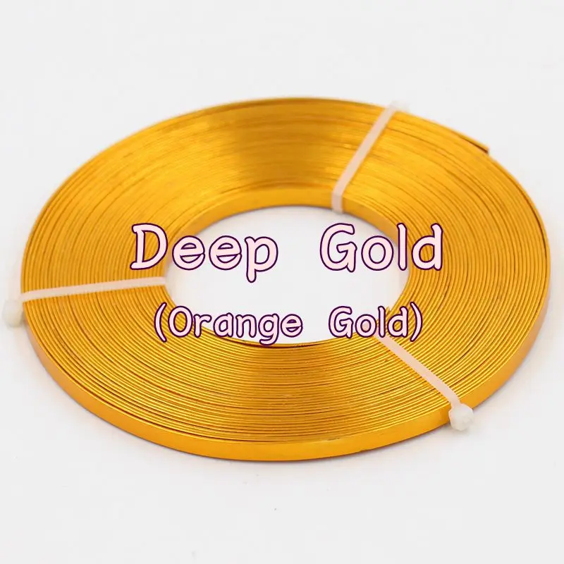 Deep Gold 10 м/шт. 5 мм X 1 мм(5 мм ширина 1 мм Толщина) плоская алюминиевая проволока из алюминиевых материалов 115 г/рулон - Цвет: Deep Gold