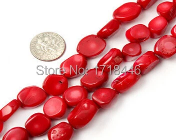 Yuming15 + природный барокко красный коралл ювелирные изделия делая широкий бусины