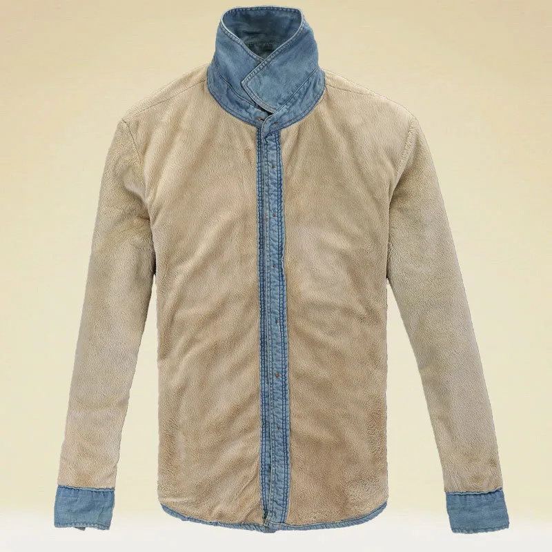 2018 осень зима Новый тонкий теплый Camisas Hombre Manga larga толстые бархатные зимние