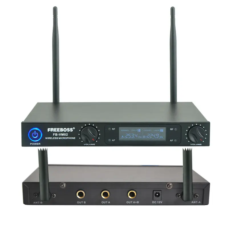 Freeboss FB-VM02 профессиональные микрофоны двухканальный ручной микрофон с