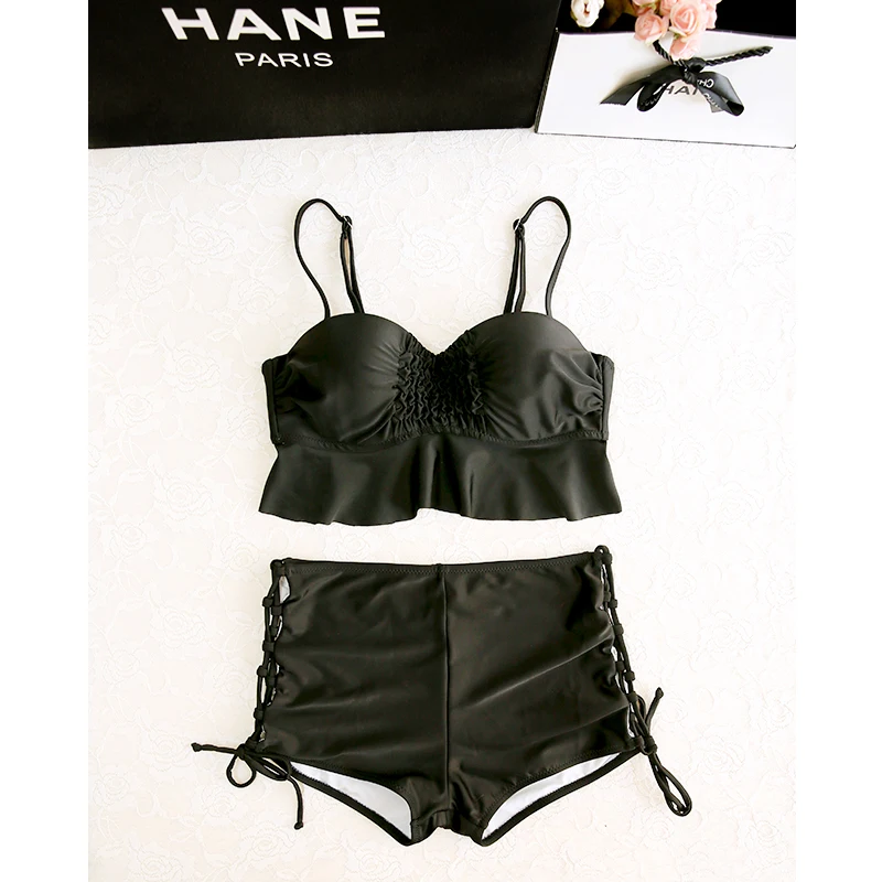 Бренд 2018 пуш-ап бикини купальник женский черный набор купальный костюм женское